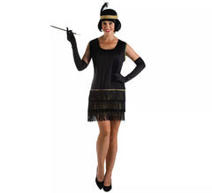 Fato de Charleston preto para mulher