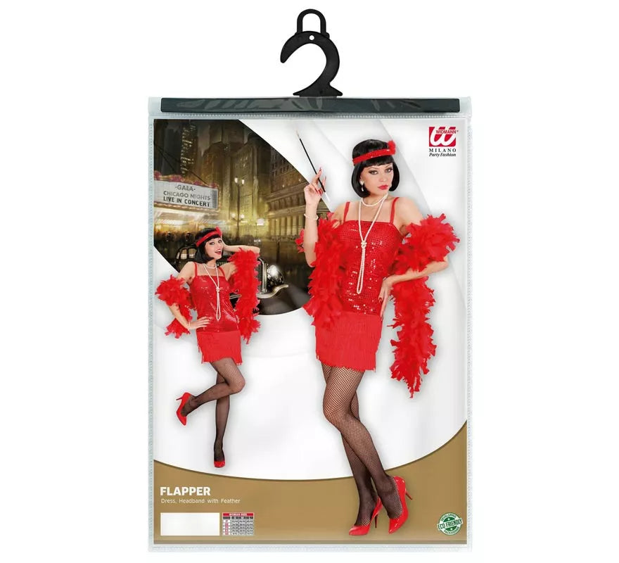 Translation missing: pt-PT.Disfraz de Charleston rojo brillante para mujer