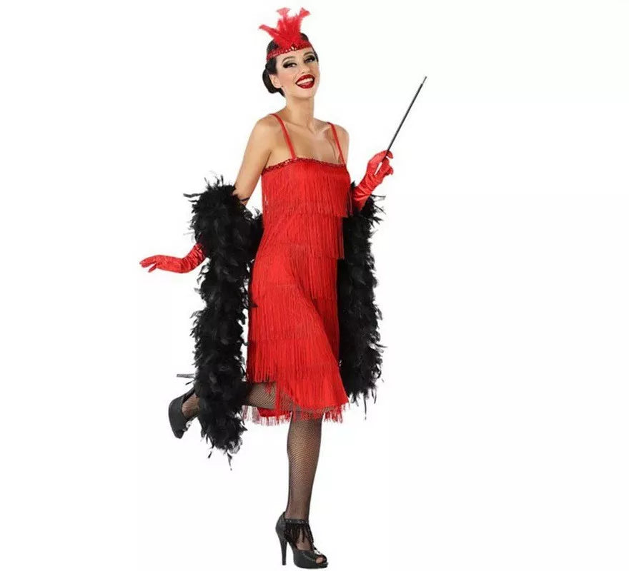 Disfraz de Charleston Rojo para mujer