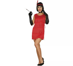 Fato de Charleston vermelho para mulher