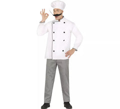 Traje clássico de chef branco masculino