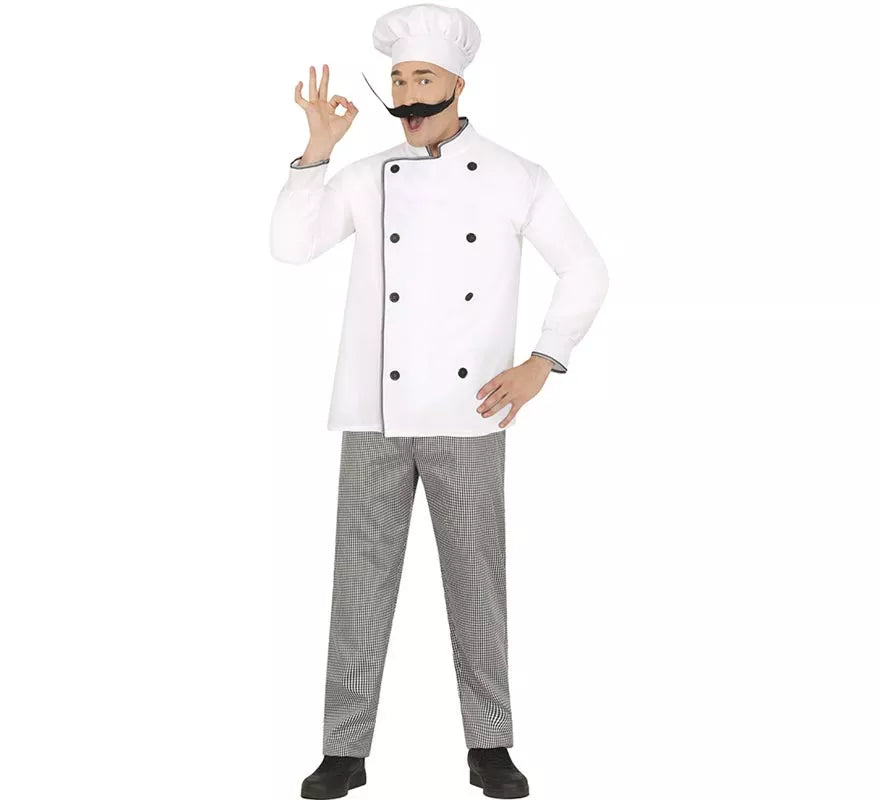Translation missing: pt-PT.Disfraz de Chef blanco clásico para hombre