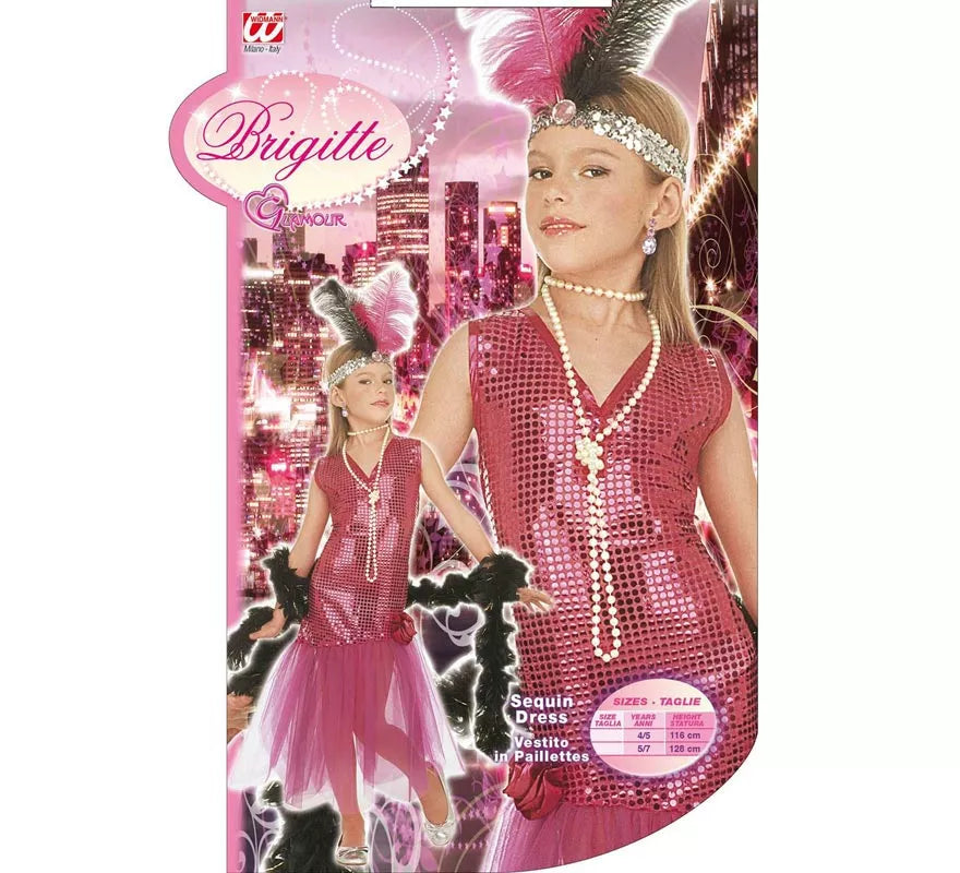 Translation missing: pt-PT.Disfraz de Chica Charlestón rosa para niña