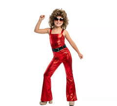 Fato de discoteca vermelha para menina