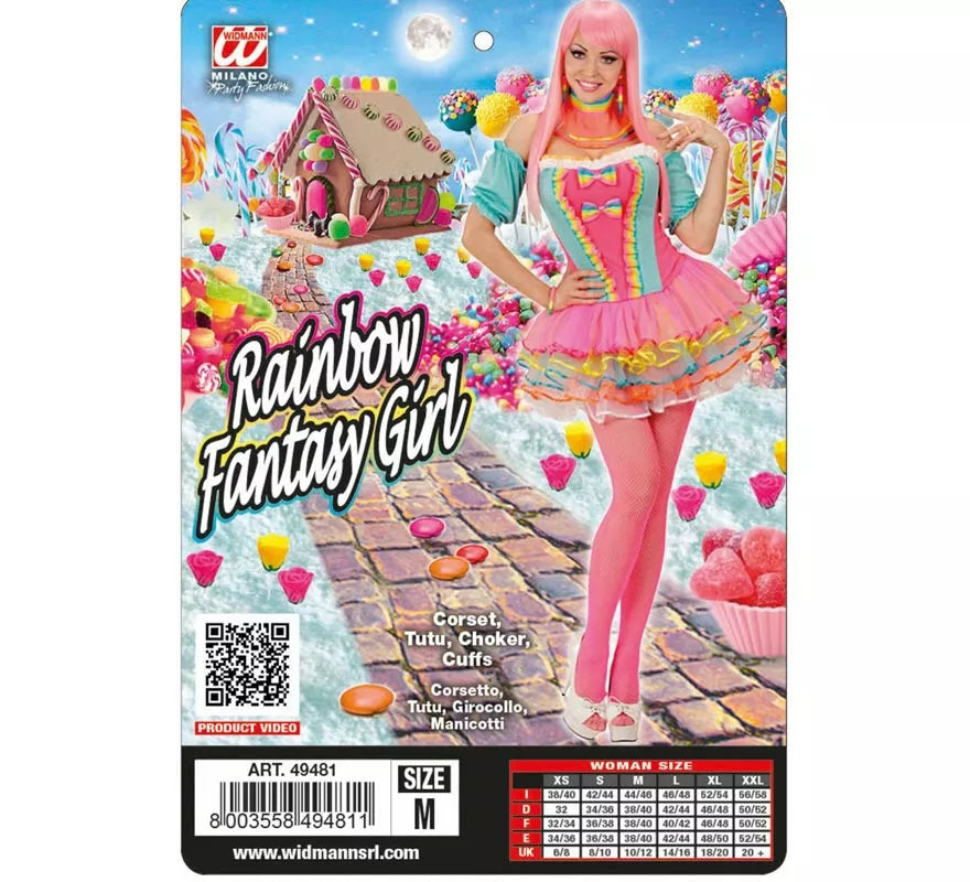 Translation missing: pt-PT.Disfraz de Chica Fantasía Arcoíris para mujer