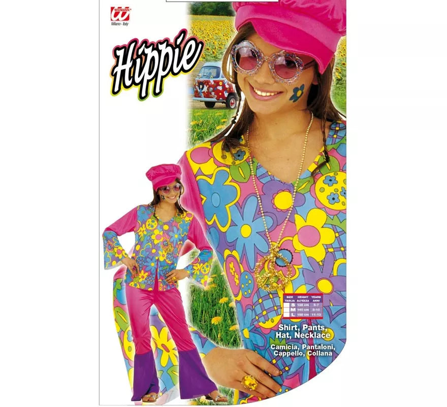 Translation missing: pt-PT.Disfraz de Chica Hippie morado para niña y adolescente