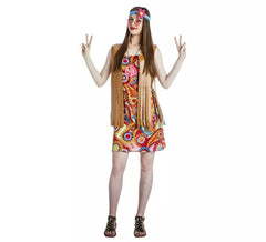 Fato de hippie menina para mulher