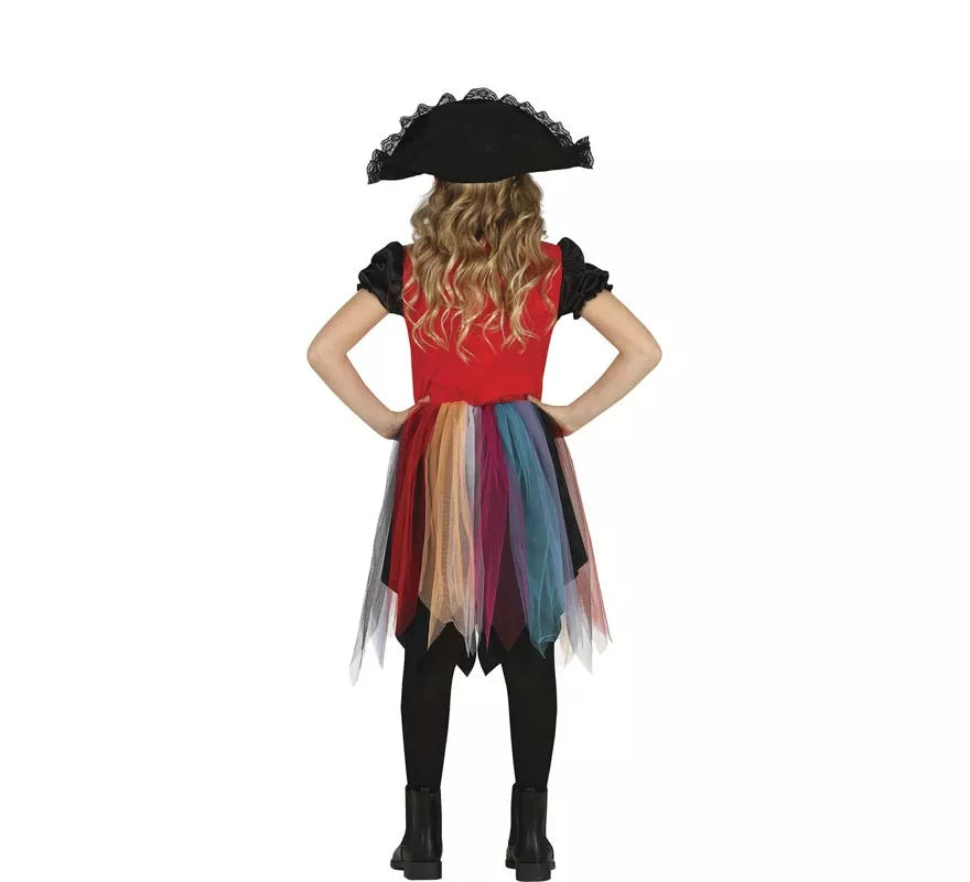 Translation missing: pt-PT.Disfraz de Chica Pirata Multicolor para niña