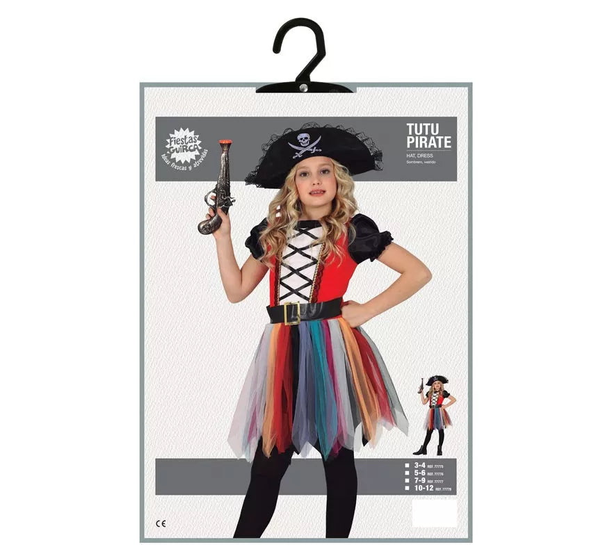 Translation missing: pt-PT.Disfraz de Chica Pirata Multicolor para niña