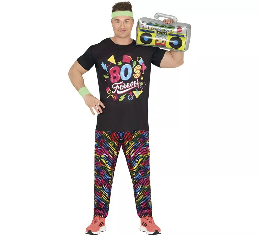 Translation missing: pt-PT.Disfraz de Chico de los Años 80 multicolor para hombre
