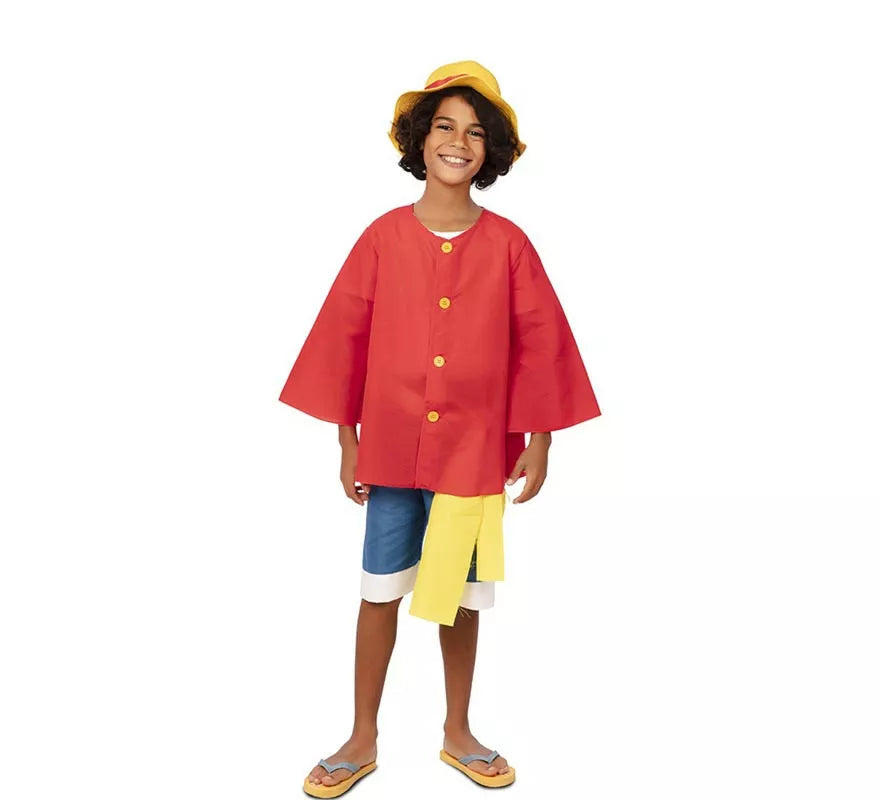 Translation missing: pt-PT.Disfraz de Chico Elástico rojo con pañuelo para niño