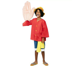 Fato de menino elástico vermelho com bandana para criança