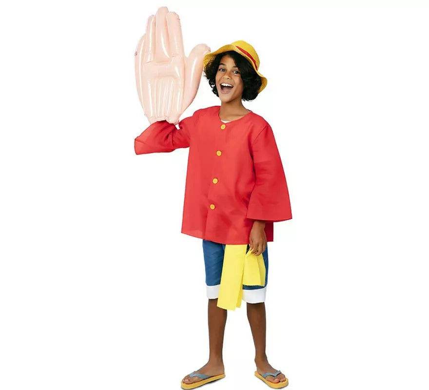 Translation missing: pt-PT.Disfraz de Chico Elástico rojo con pañuelo para niño