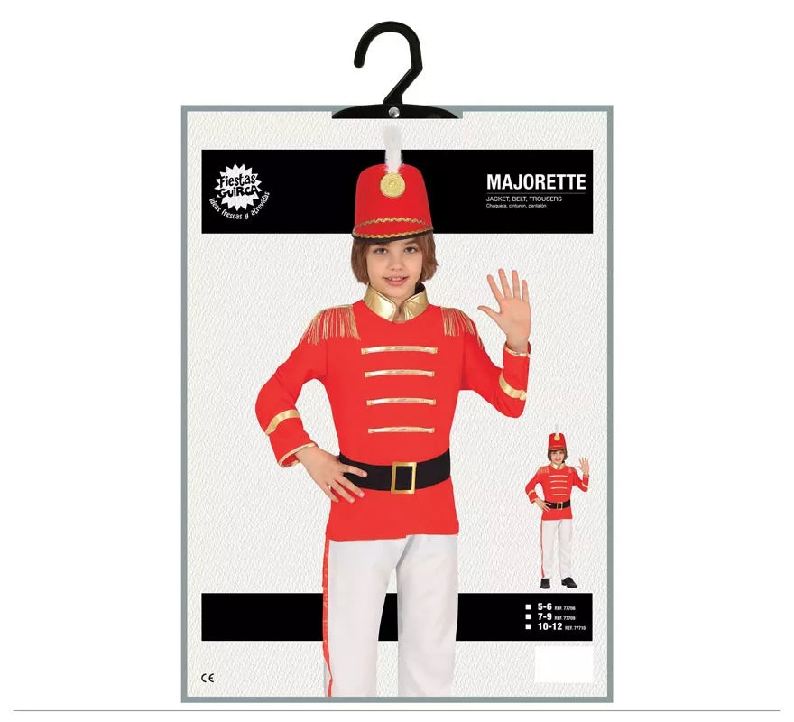 Translation missing: pt-PT.Disfraz de Chico Majorette Rojo para niño