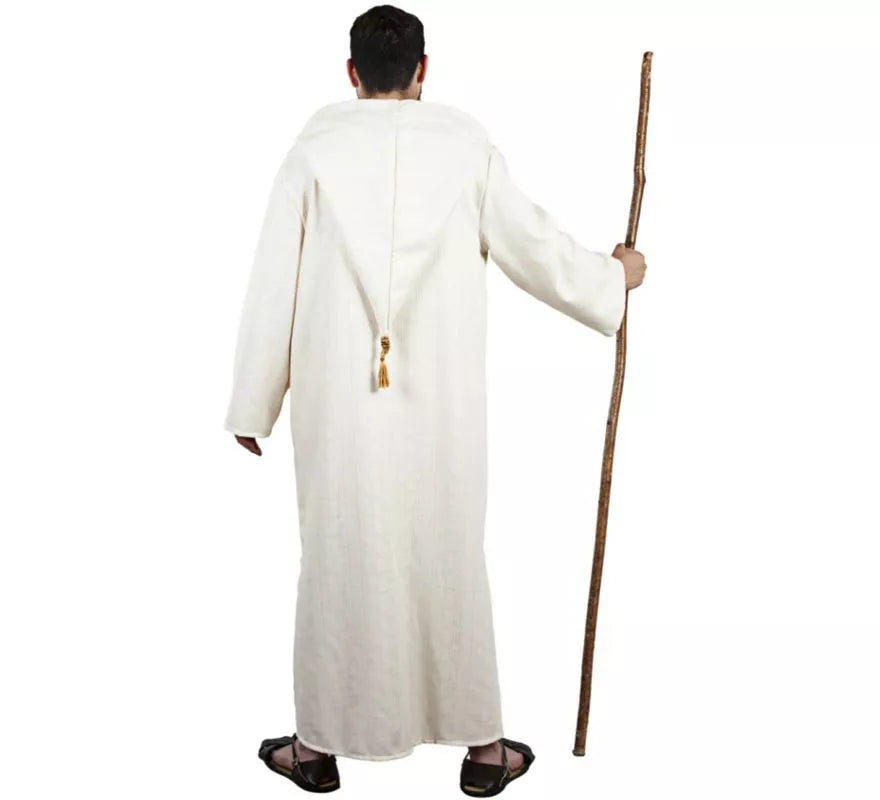 Translation missing: pt-PT.Disfraz de Chilaba Morisca blanco con capucha para hombre