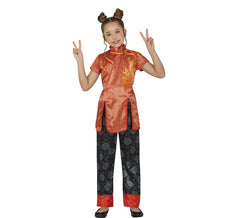 Fato de China laranja para menina
