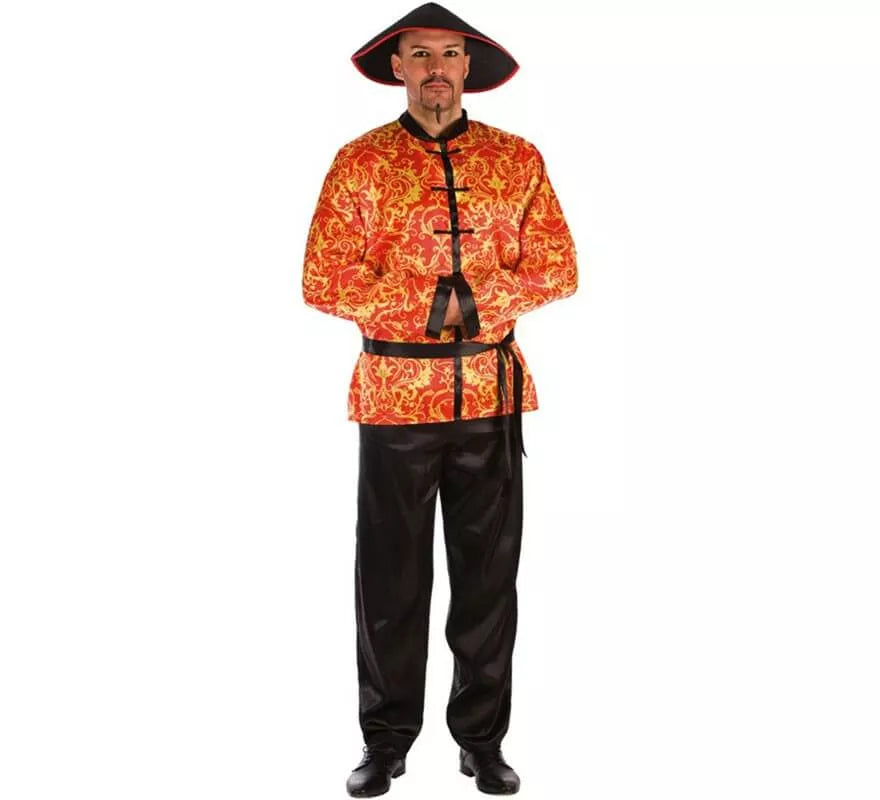 Translation missing: pt-PT.Disfraz de Chino Rojo con Estampado para hombre