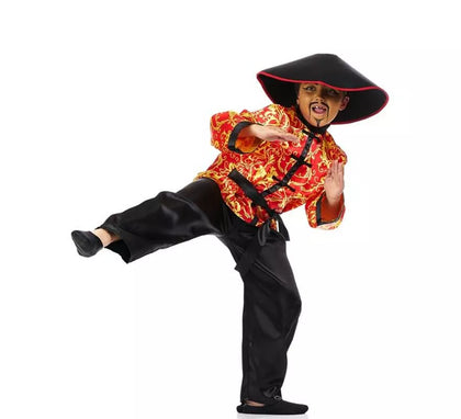 Disfraz de Chino Rojo con Estampado para niño