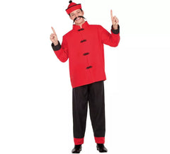 Fato de vermelho e preto para homem