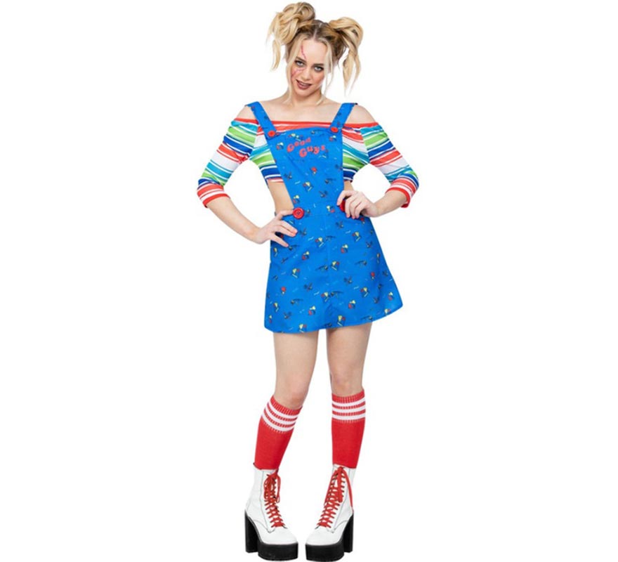 Translation missing: pt-PT.Disfraz de Chucky vestido azul para mujer