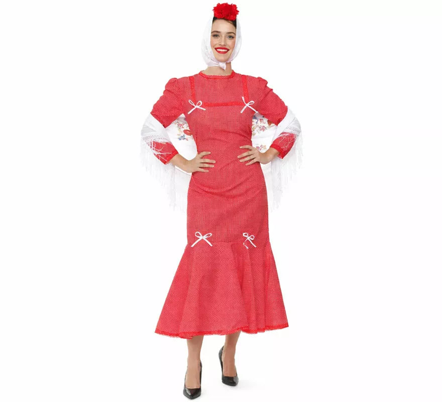 Translation missing: pt-PT.Disfraz de Chulapa rojo para mujer