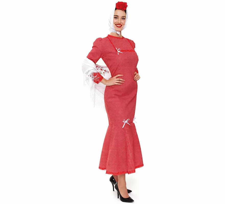 Translation missing: pt-PT.Disfraz de Chulapa rojo para mujer