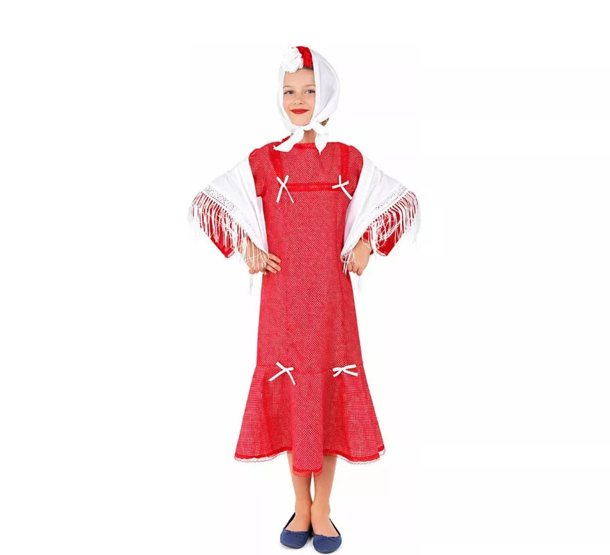 Disfraz de Chulapa rojo para niña