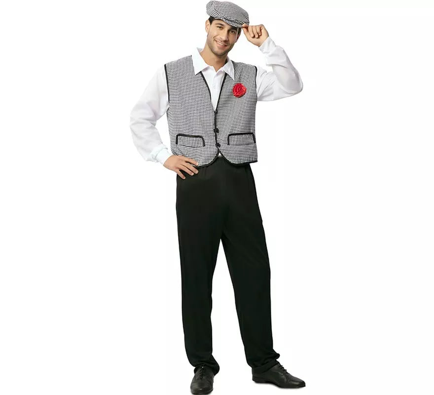 Translation missing: pt-PT.Disfraz de Chulapo Madrileño gris con gorro para hombre