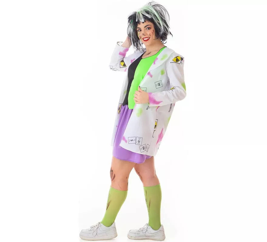 Translation missing: pt-PT.Disfraz de Científica Loca blanco y verde para mujer