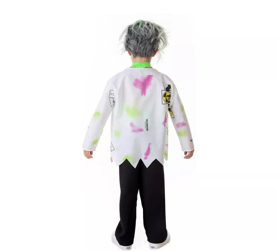 Translation missing: pt-PT.Disfraz de Científico Loco blanco y verde para niño