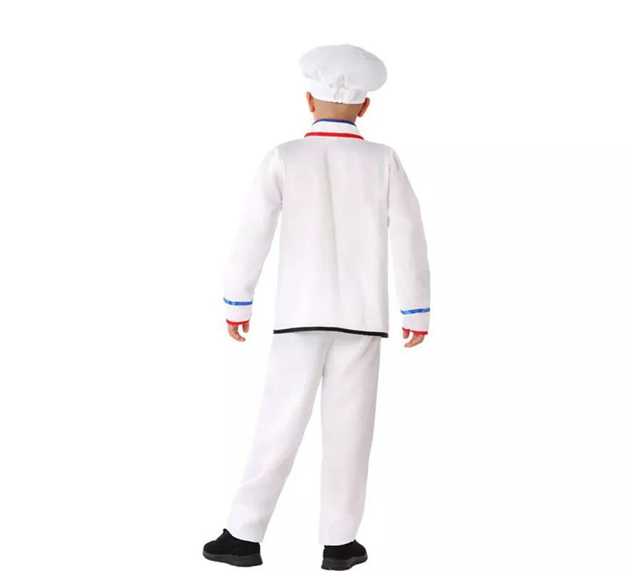 Translation missing: pt-PT.Disfraz de Cocinero Blanco con gorro para niño