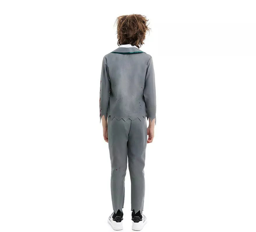 Translation missing: pt-PT.Disfraz de Colegial Zombie gris con chaqueta para niño