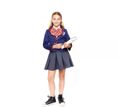 Fato de colegial moderno azul para meninas