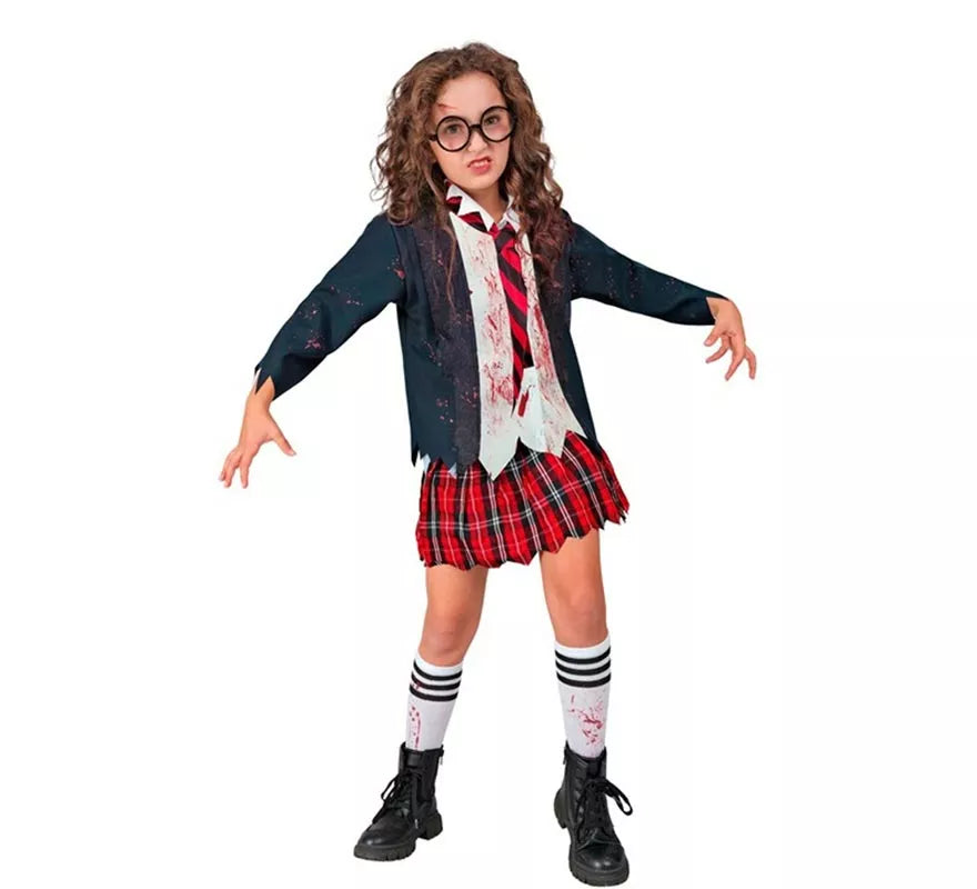 Translation missing: pt-PT.Disfraz de Colegiala Zombie para niña