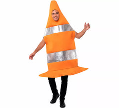 Fato de cone de trânsito para adulto