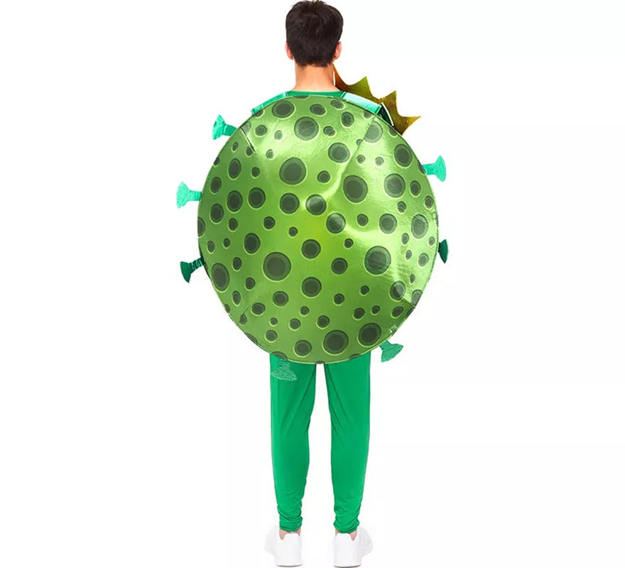 Disfraz de Coronavirus verde con Corona para adulto