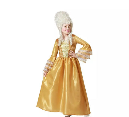 Disfraz de Cortesana de Época dorado para niña
