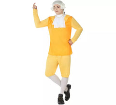 Fato de cortesã amarela para homem
