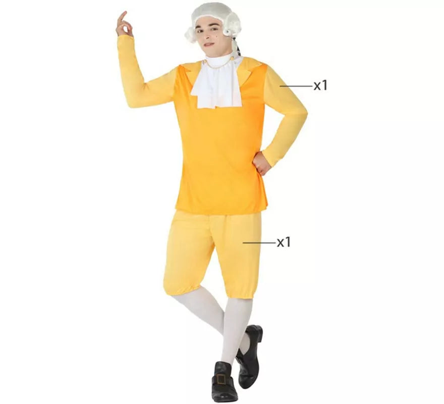 Translation missing: pt-PT.Disfraz de Cortesano amarillo para hombre