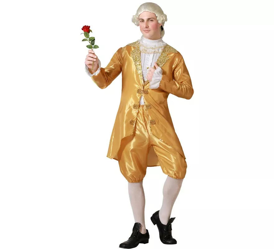Translation missing: pt-PT.Disfraz de Cortesano de Época dorado para hombre