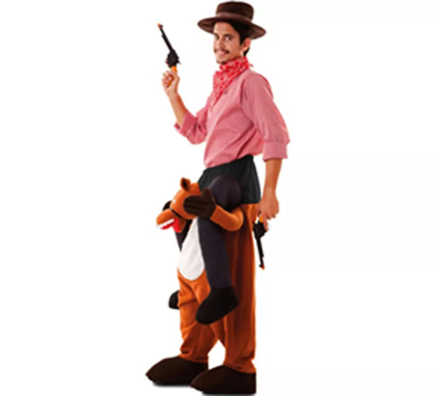 Translation missing: pt-PT.Disfraz de Cowboy a hombros de Caballo para adultos