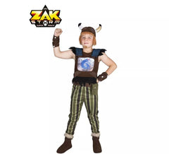 Fato de Zak Storm Crogar com capacete e peruca para crianças