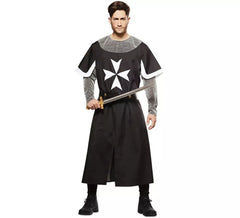 Fato de Cruzado medieval preto para homem