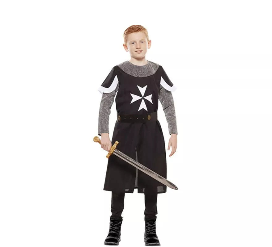 Translation missing: pt-PT.Disfraz de Cruzado Medieval Negro para niño