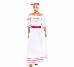 Traje cubano branco para mulheres
