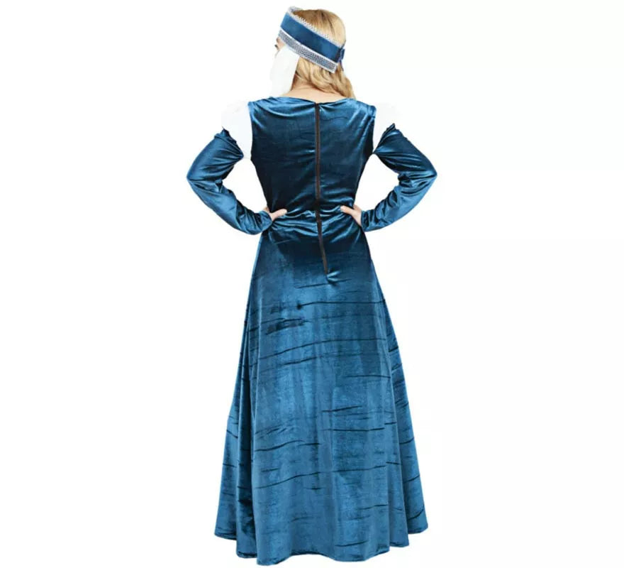 Translation missing: pt-PT.Disfraz de Dama de la Corte azul y blanco para mujer