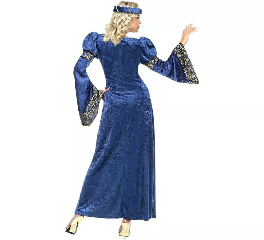 Translation missing: pt-PT.Disfraz de Dama del Renacimiento azul y dorado para mujer