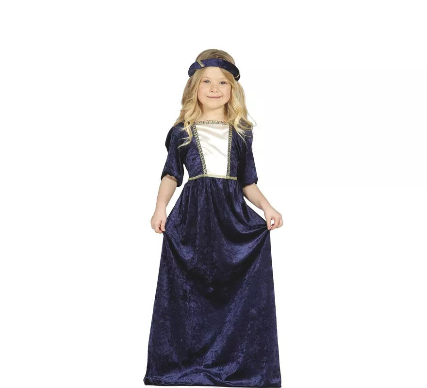 Translation missing: pt-PT.Disfraz de Dama Medieval azul para niña