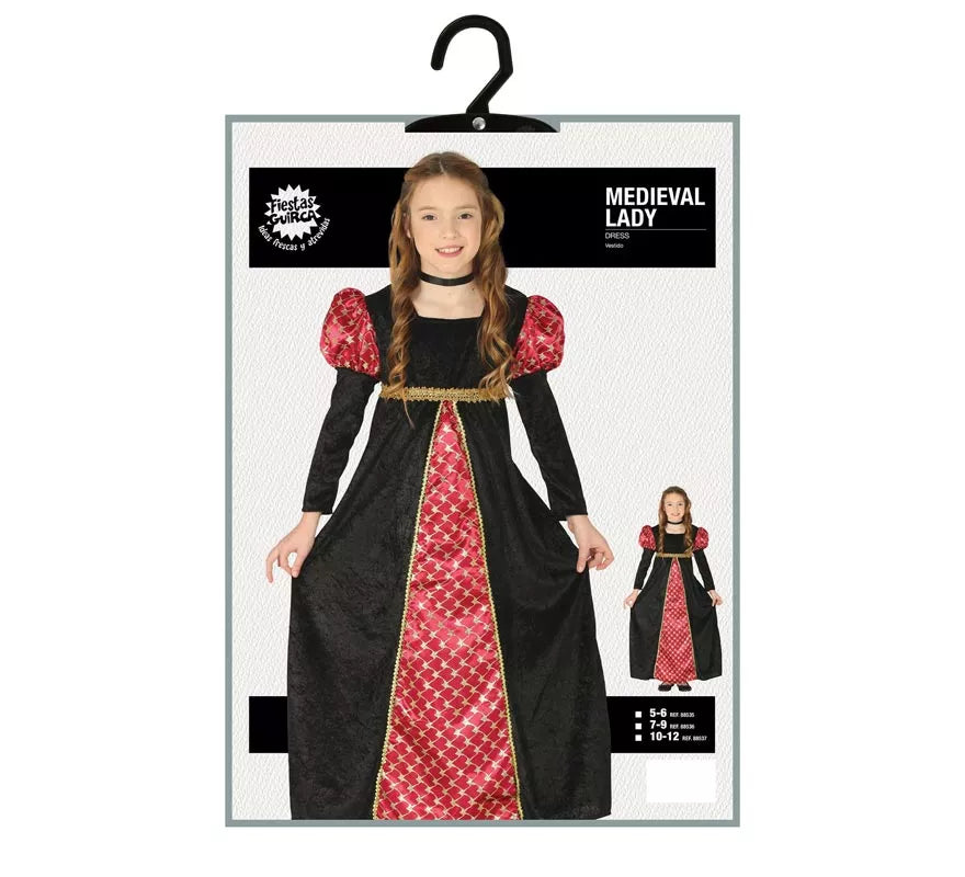 Translation missing: pt-PT.Disfraz de Dama Medieval Negra para niña