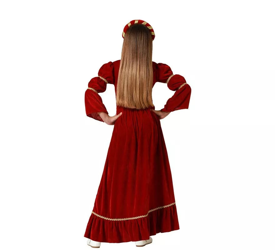 Translation missing: pt-PT.Disfraz de Dama Medieval Renacentista rojo para niña